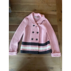 Calvin Klein Jeans Girls Pink Double Breasted Sweater Size 6
